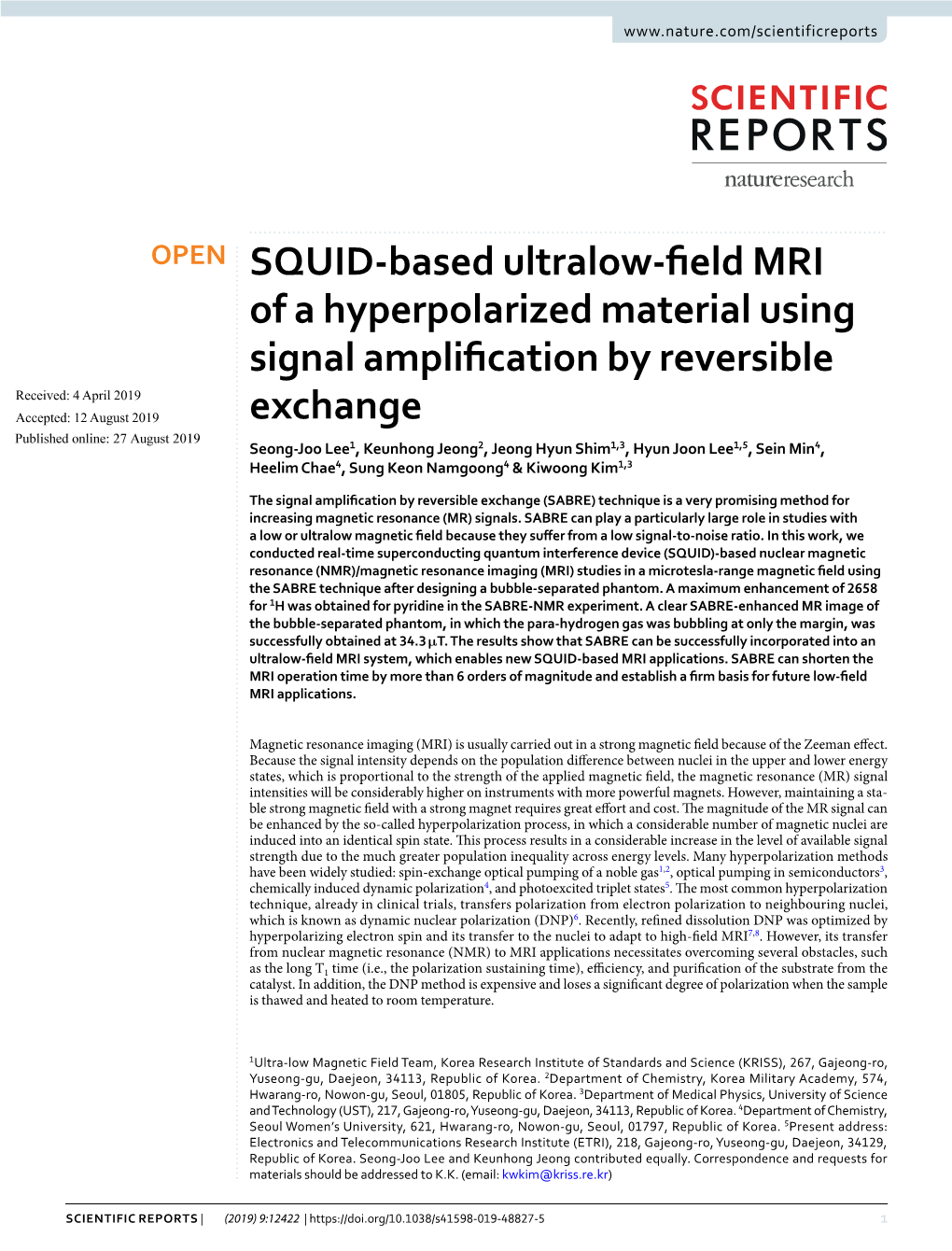 SQUID-Based Ultralow-Field MRI of a Hyperpolarized Material Using