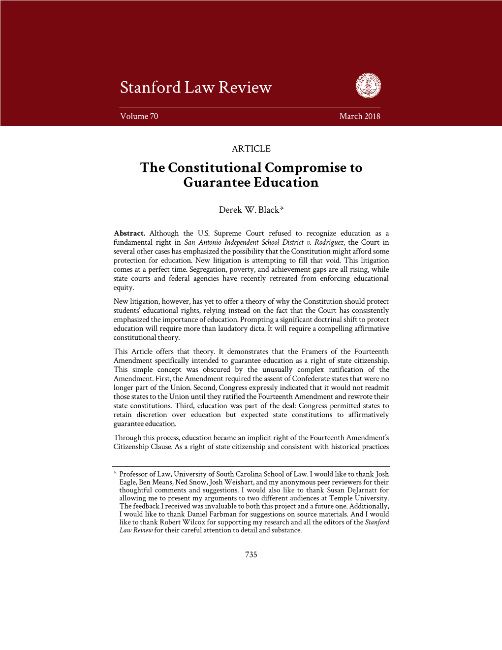 The Constitutional Compromise to Guarantee Education