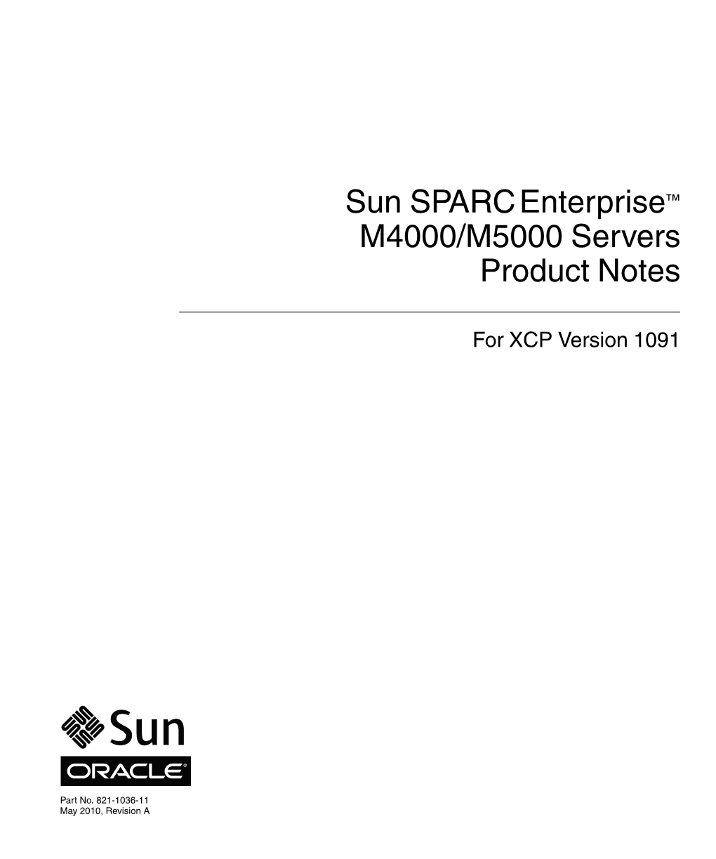 Sun SPARC Enterprise M4000/M5000 Servers Product