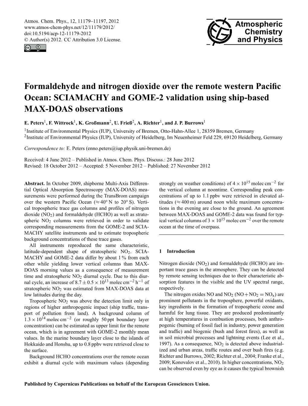 Formaldehyde and Nitrogen Dioxide Over the Remote Western Pacific Ocean