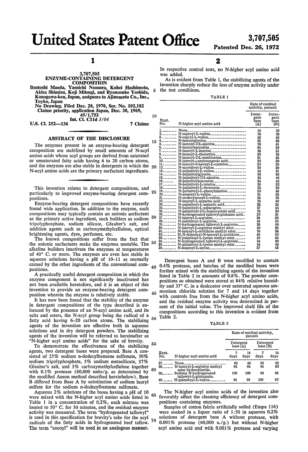 United States Patent Office Patented Dec