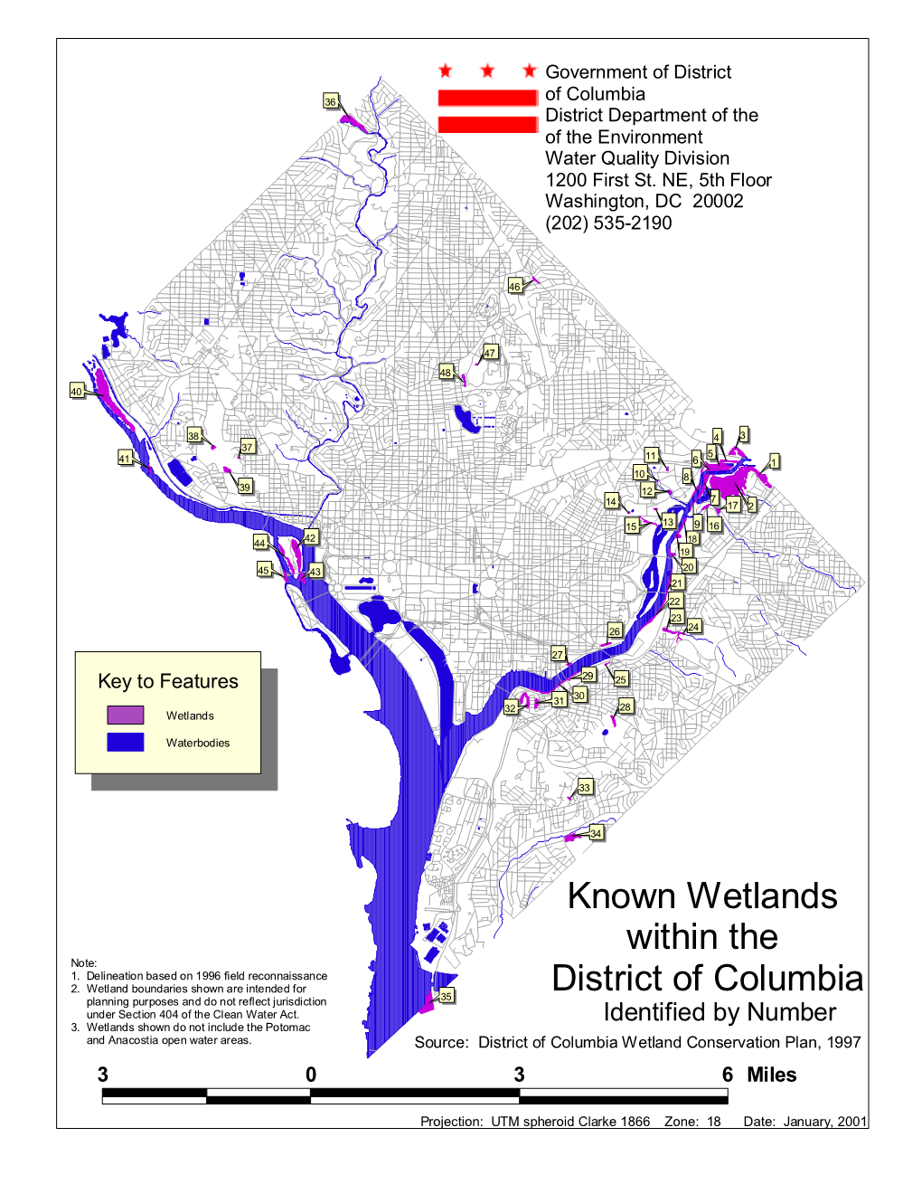 Known Wetlands Within the District of Columbia