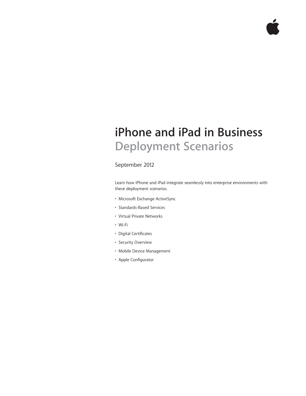 Iphone and Ipad in Business Deployment Scenarios