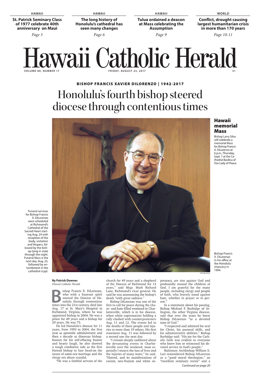 Honolulu's Fourth Bishop Steered Diocese Through Contentious Times