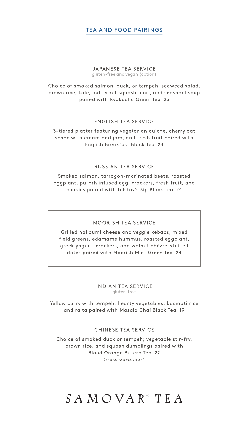 Tea and Food Pairings