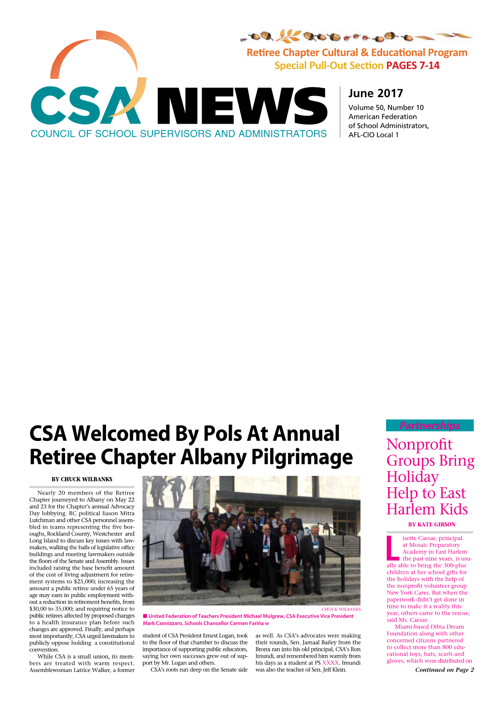 CSA Welcomed by Pols at Annual Retiree Chapter Albany Pilgrimage