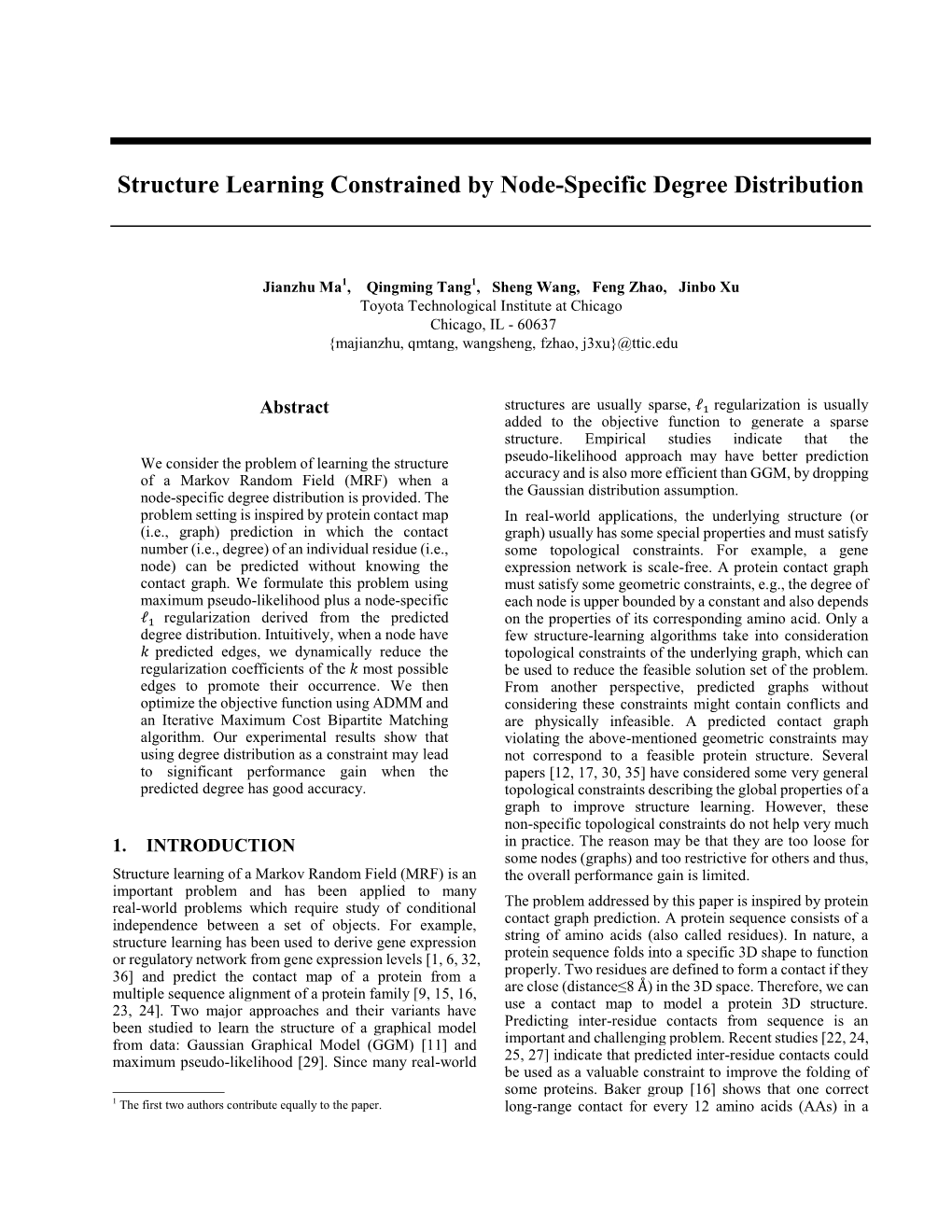 Structure Learning Constrained by Node-Specific Degree Distribution