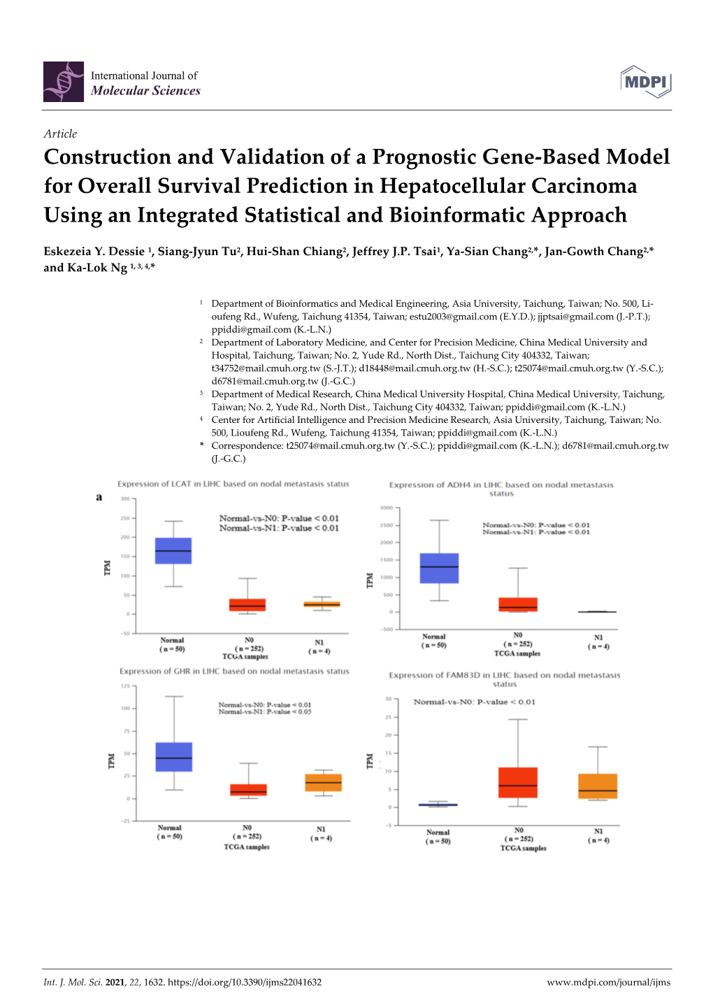 Construction and Validation of a Prognostic Gene-Based Model For