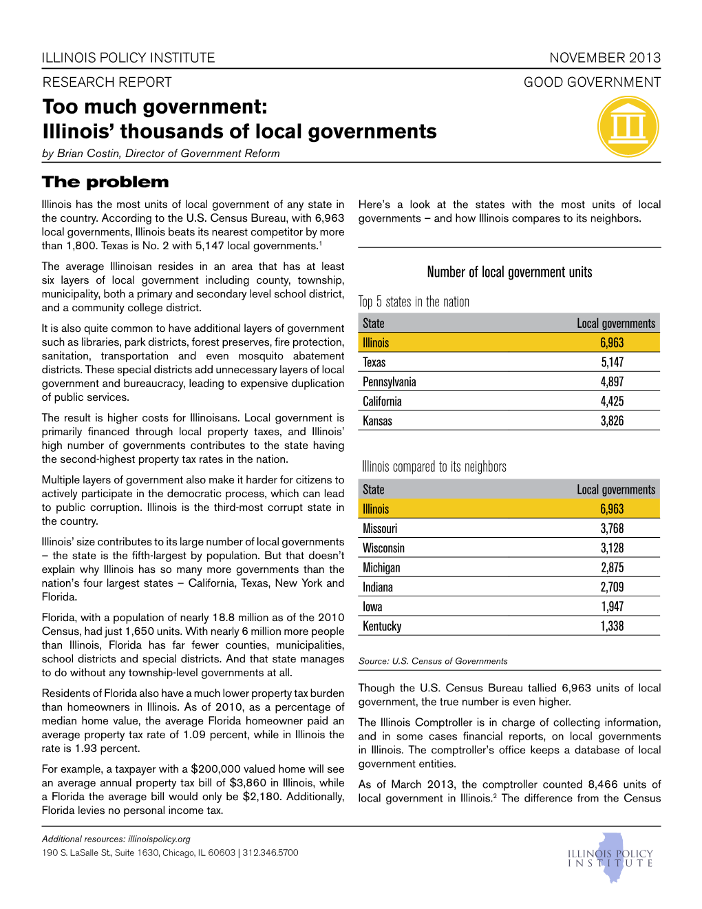 Too Much Government: Illinois' Thousands of Local Governments