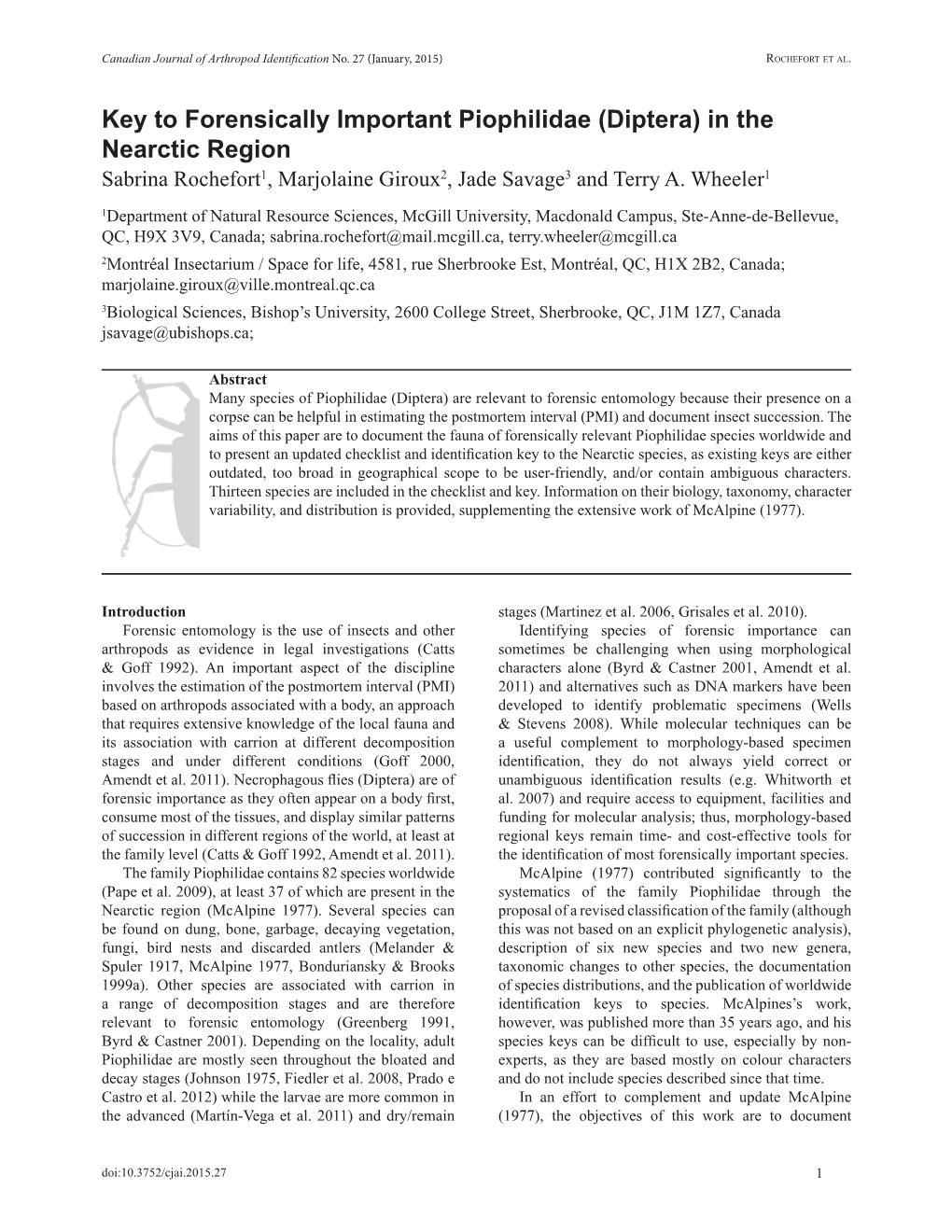 Diptera) in the Nearctic Region Sabrina Rochefort1, Marjolaine Giroux2, Jade Savage3 and Terry A