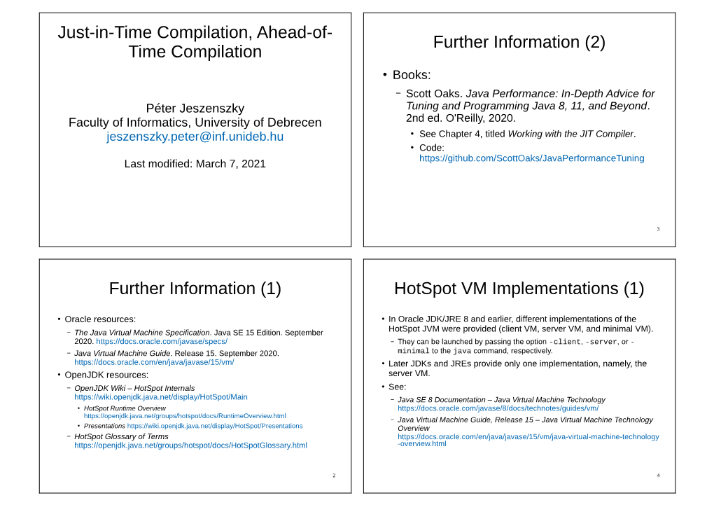 Hotspot VM Implementations (1)