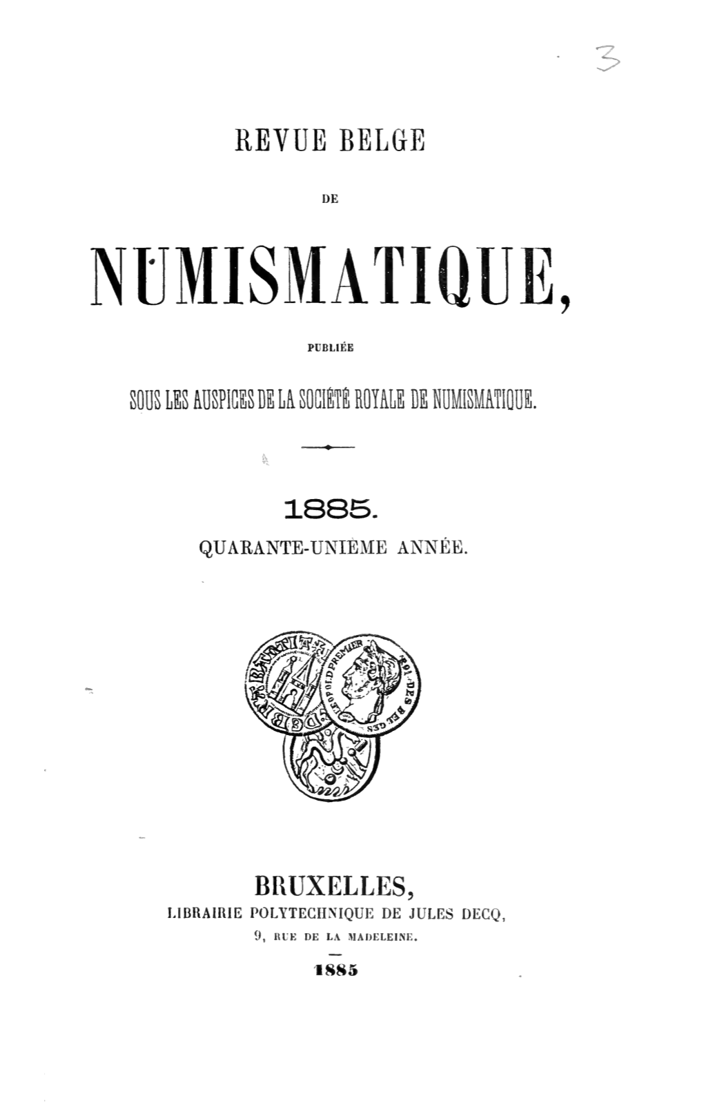 Revue Belge De Numismatique Et De Sigillographie