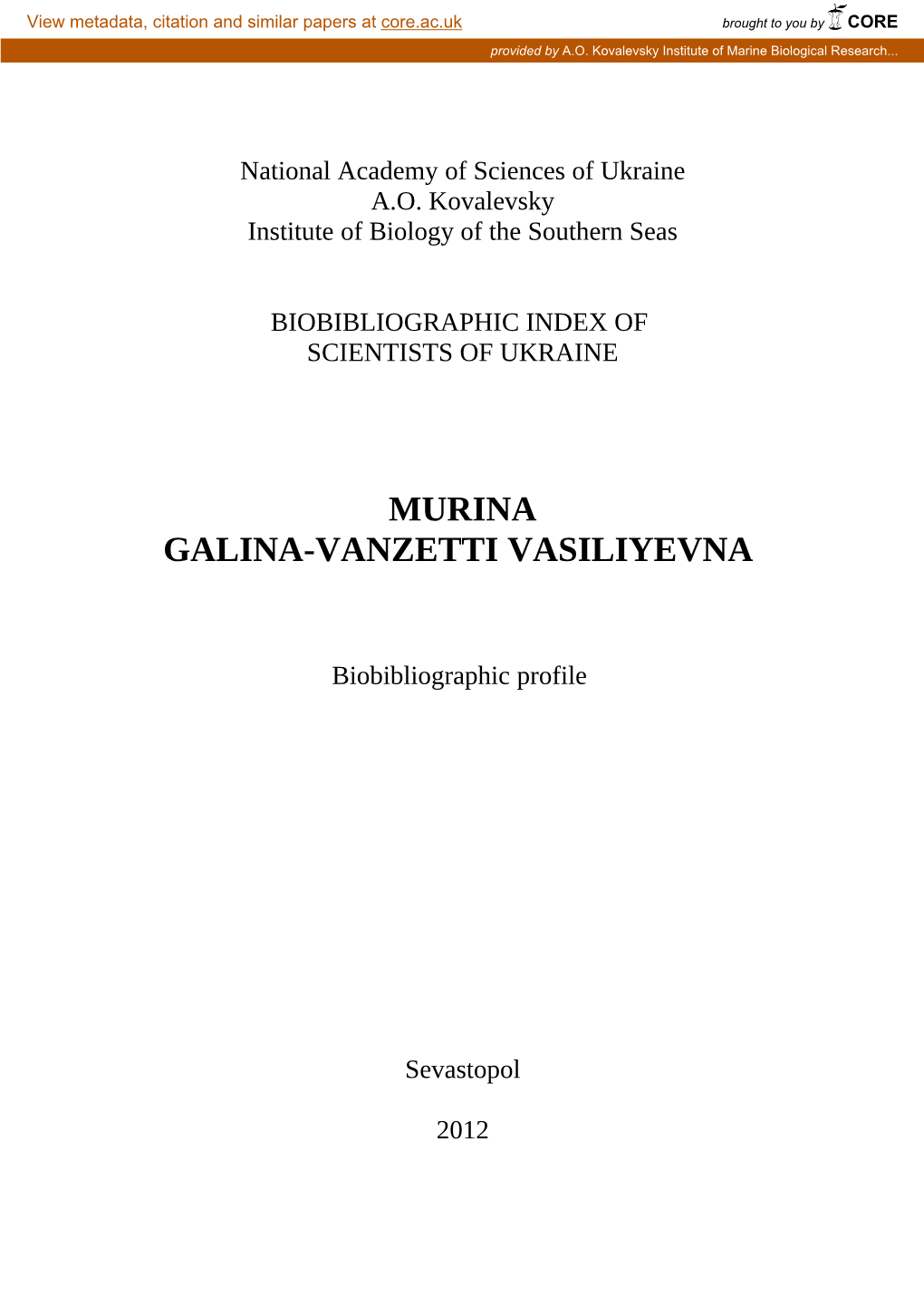 Murina Galina-Vanzetti Vasiliyevna