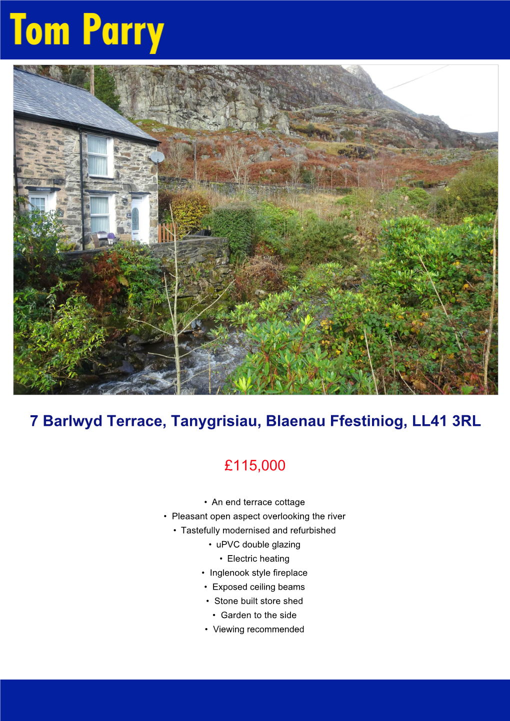 Barlwyd Terrace, Tanygrisiau, Blaenau Ffestiniog, LL41 3RL