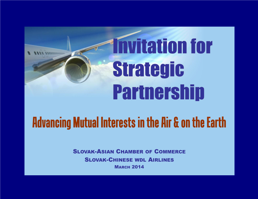Invitationfor Strategic Partnership