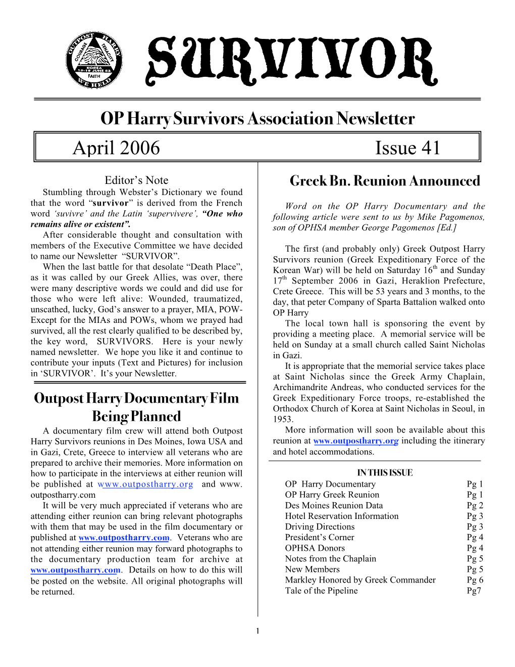 April 2006 Issue 41