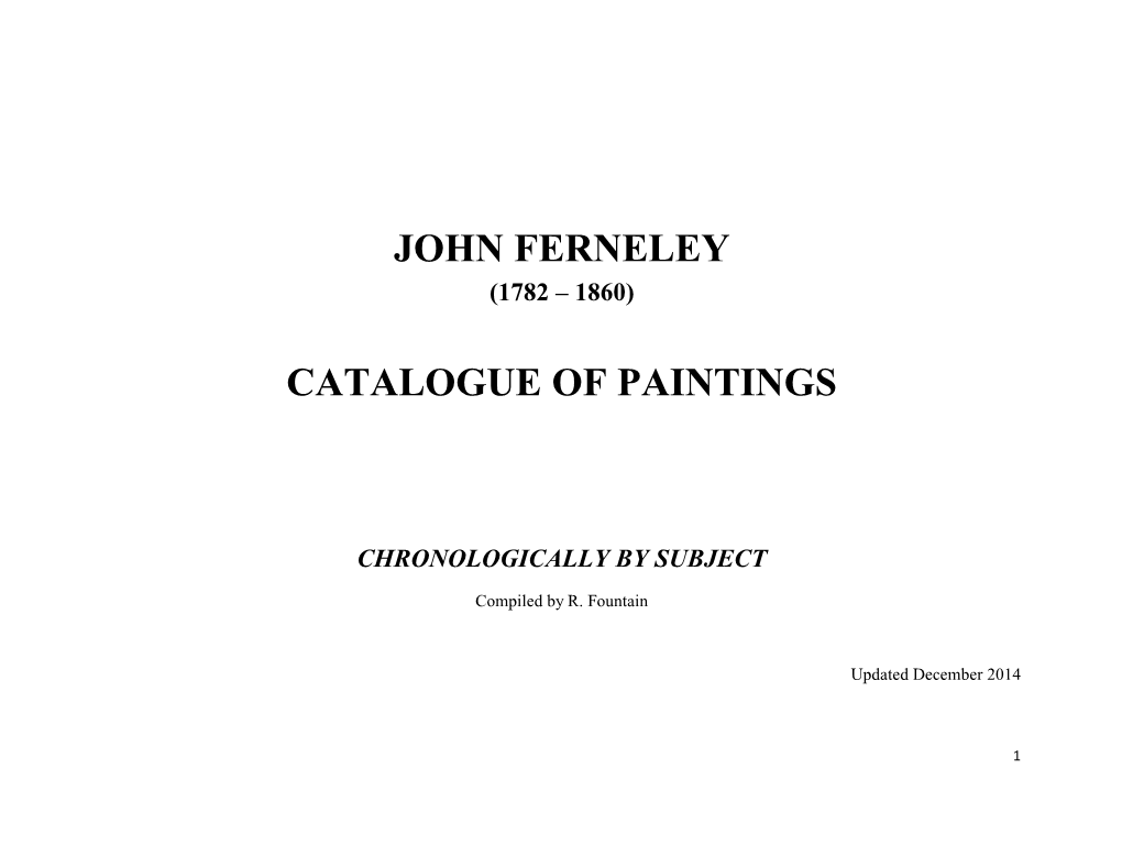 John Ferneley Catalogue of Paintings