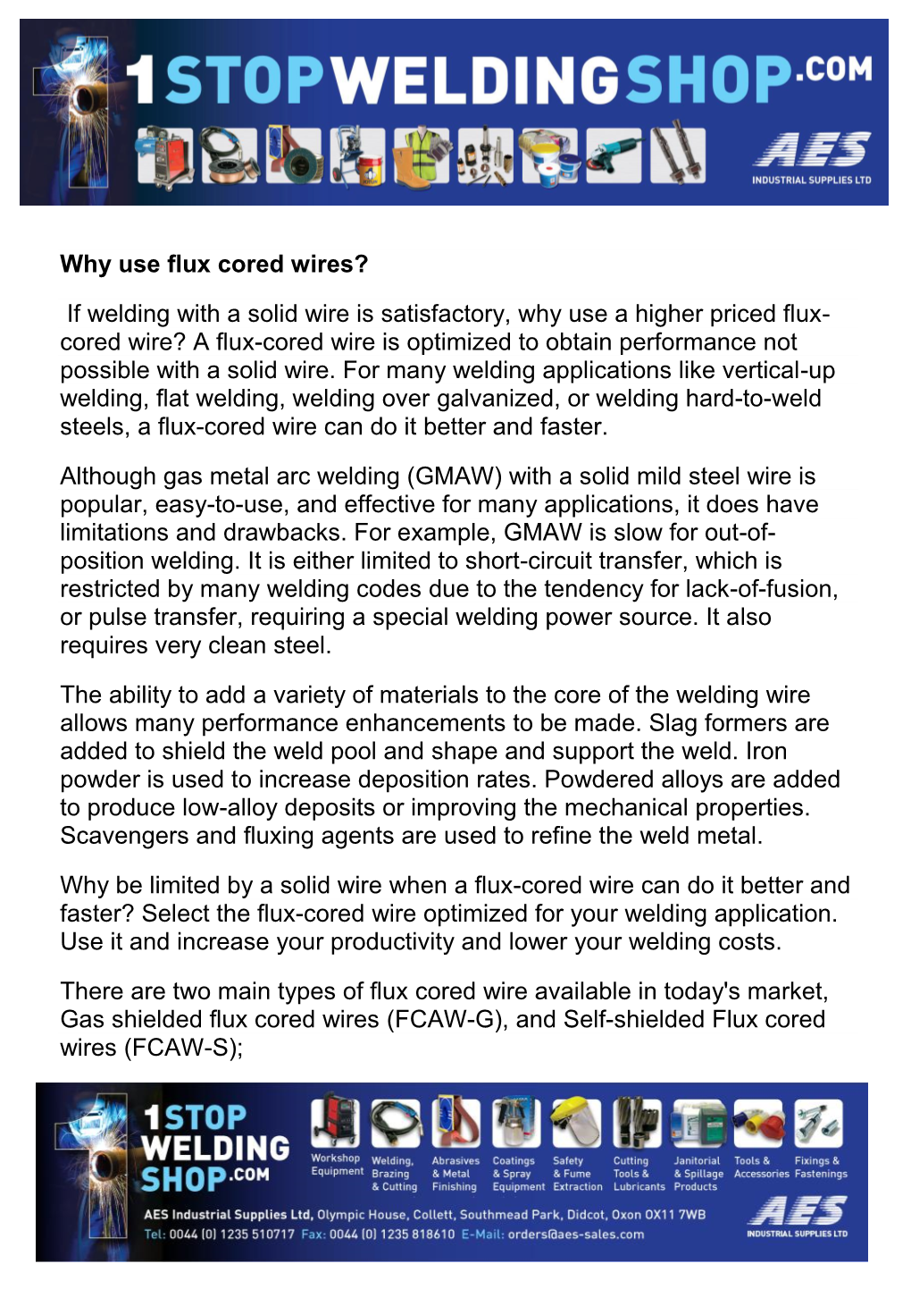 Why Use Flux Cored Wires?