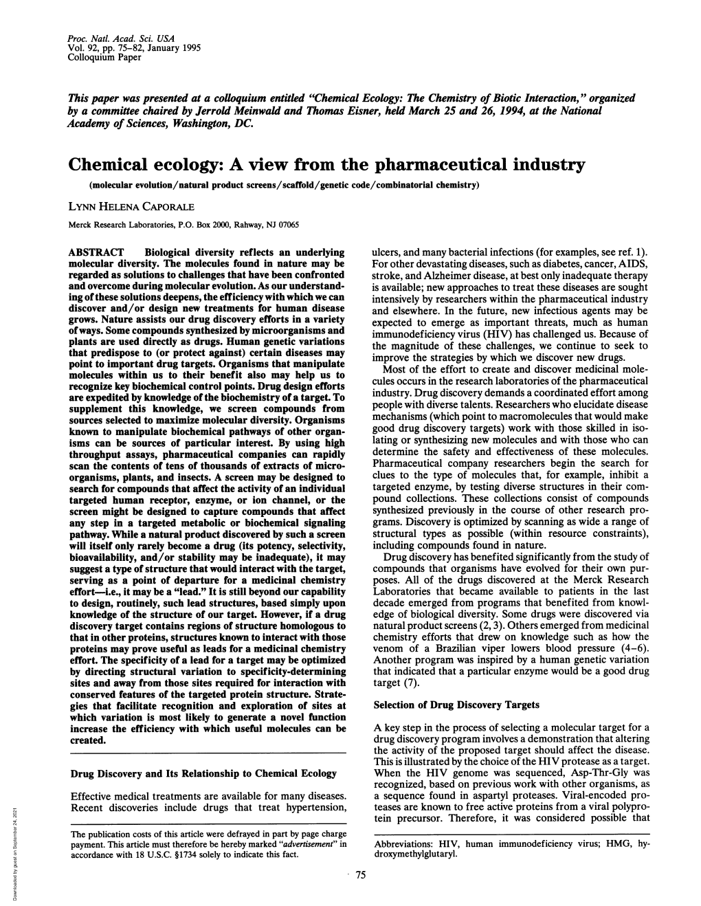 Chemical Ecology