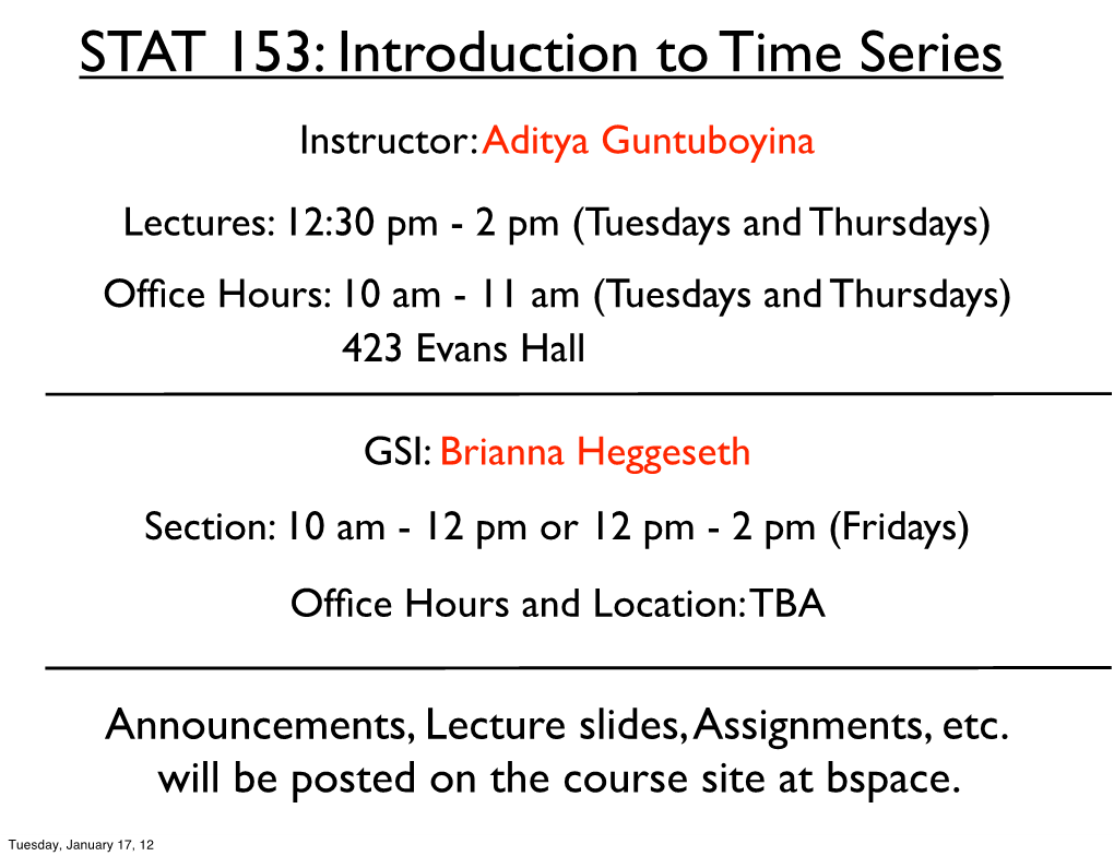 STAT 153: Introduction to Time Series