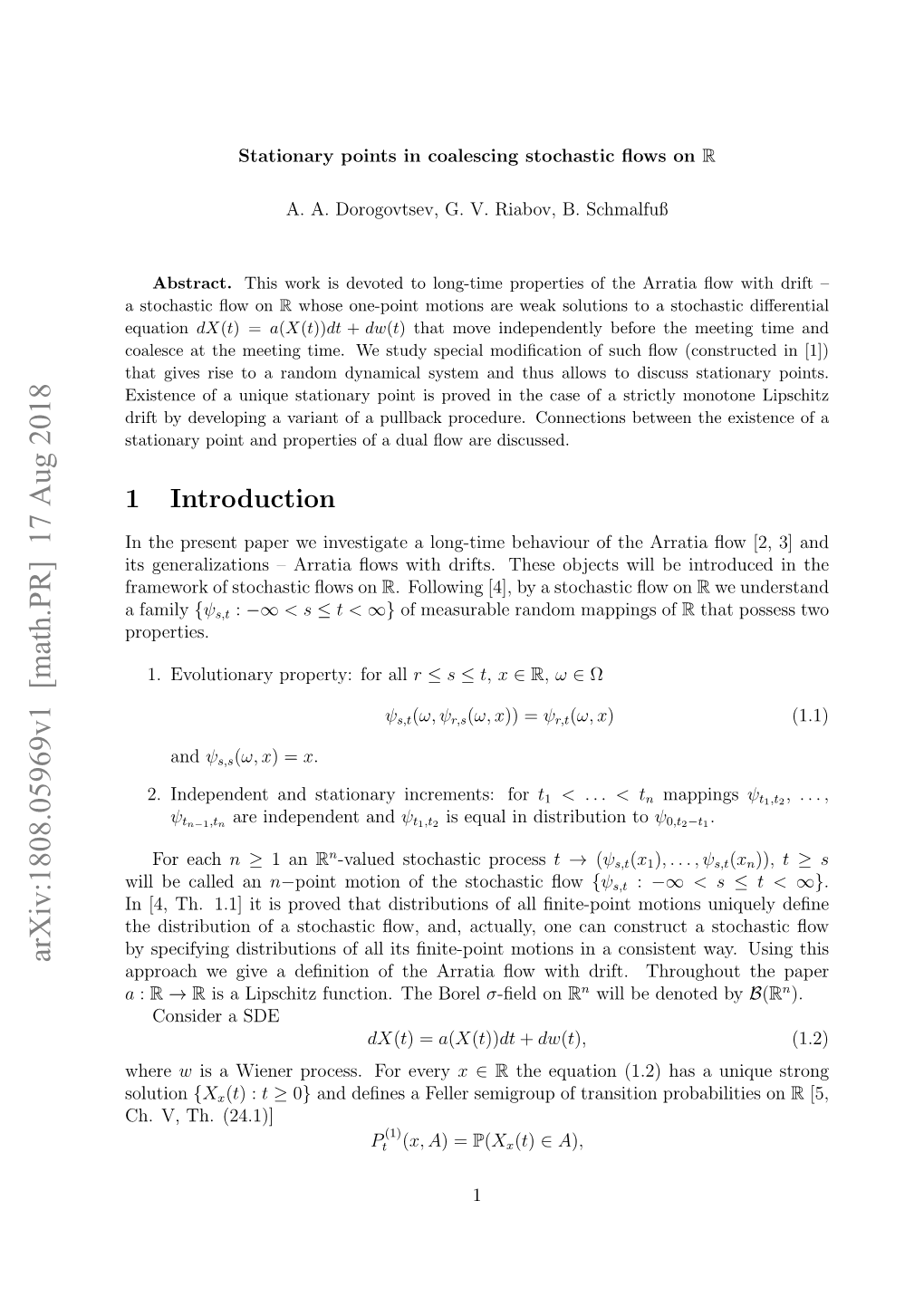 Stationary Points in Coalescing Stochastic Flows on $\Mathbb {R} $