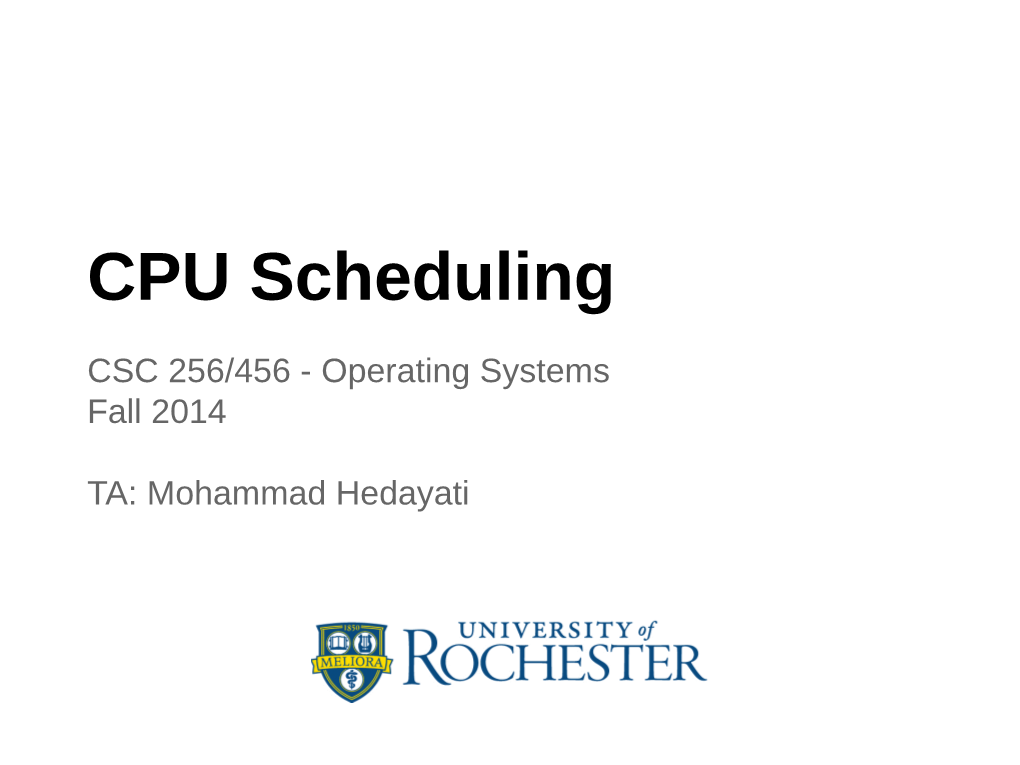 CPU Scheduling