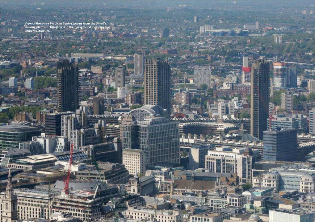 View of the Three Barbican Centre Towers from the Shard's Viewing