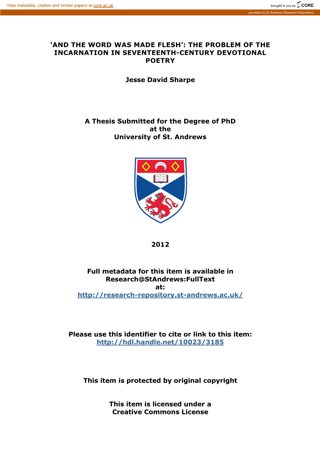 Jesse Sharpe Phd Thesis