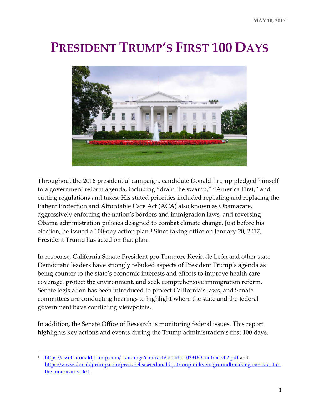 President Trump's First 100 Days