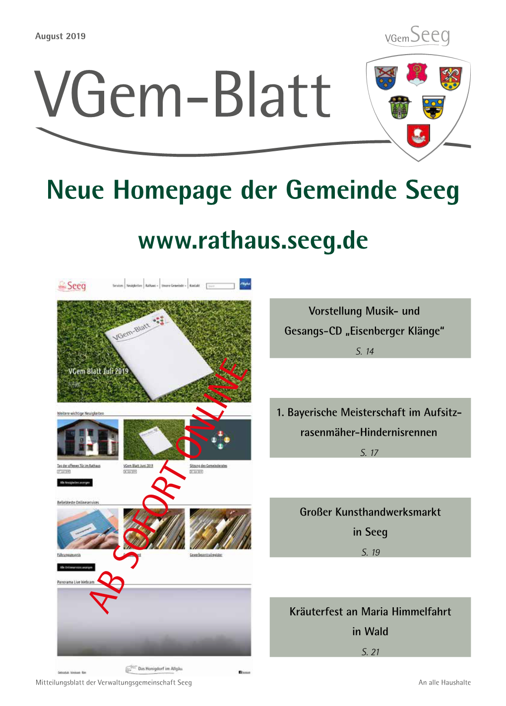 Neue Homepage Der Gemeinde Seeg