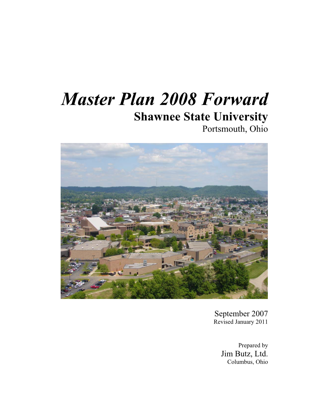 Master Plan 2008 Forward Shawnee State University Portsmouth, Ohio