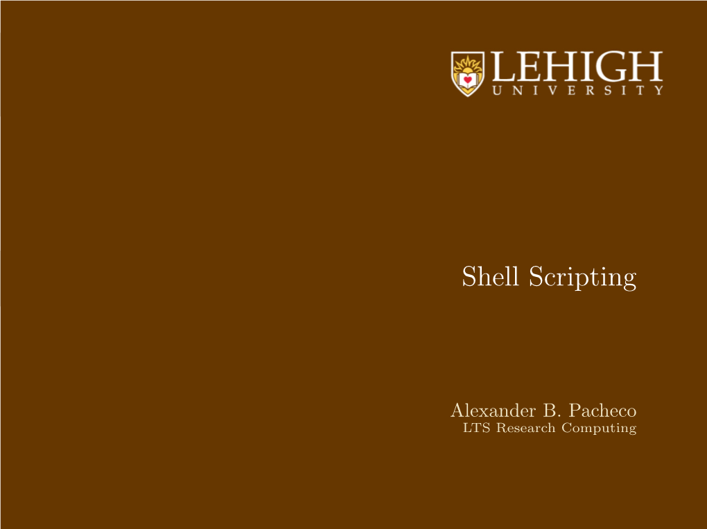 Shell Scripting