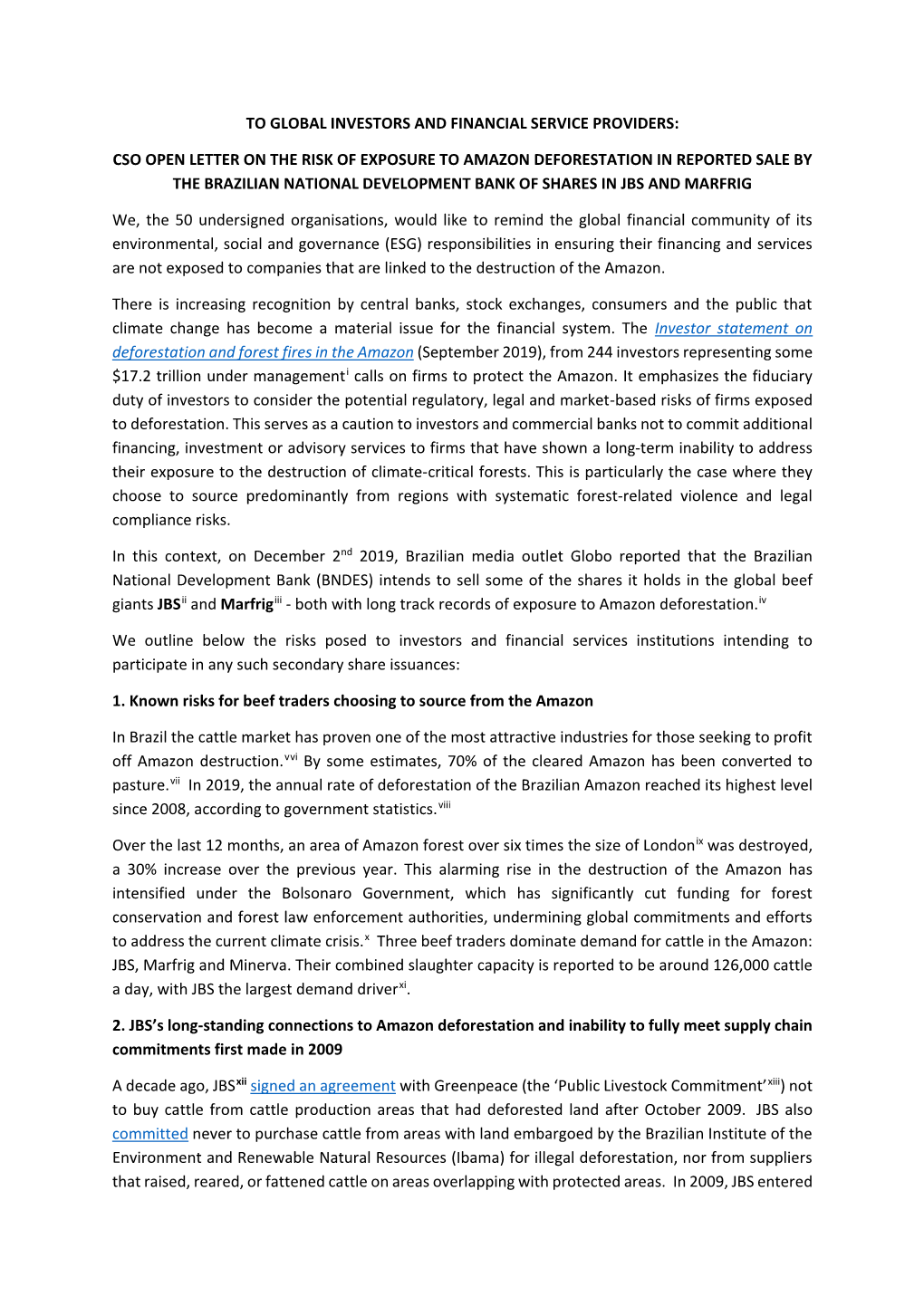 Resource Open Letter by Civil Society on BNDES JBS