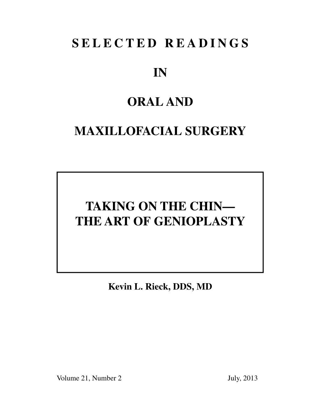 The Art of Genioplasty