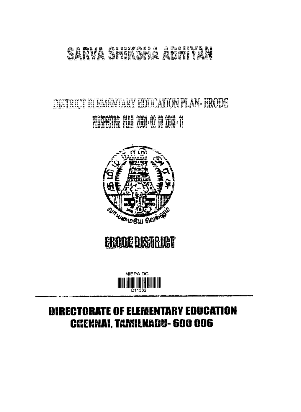 E Illiii DIRECTORATE of ELEMENTARV EDUCATION