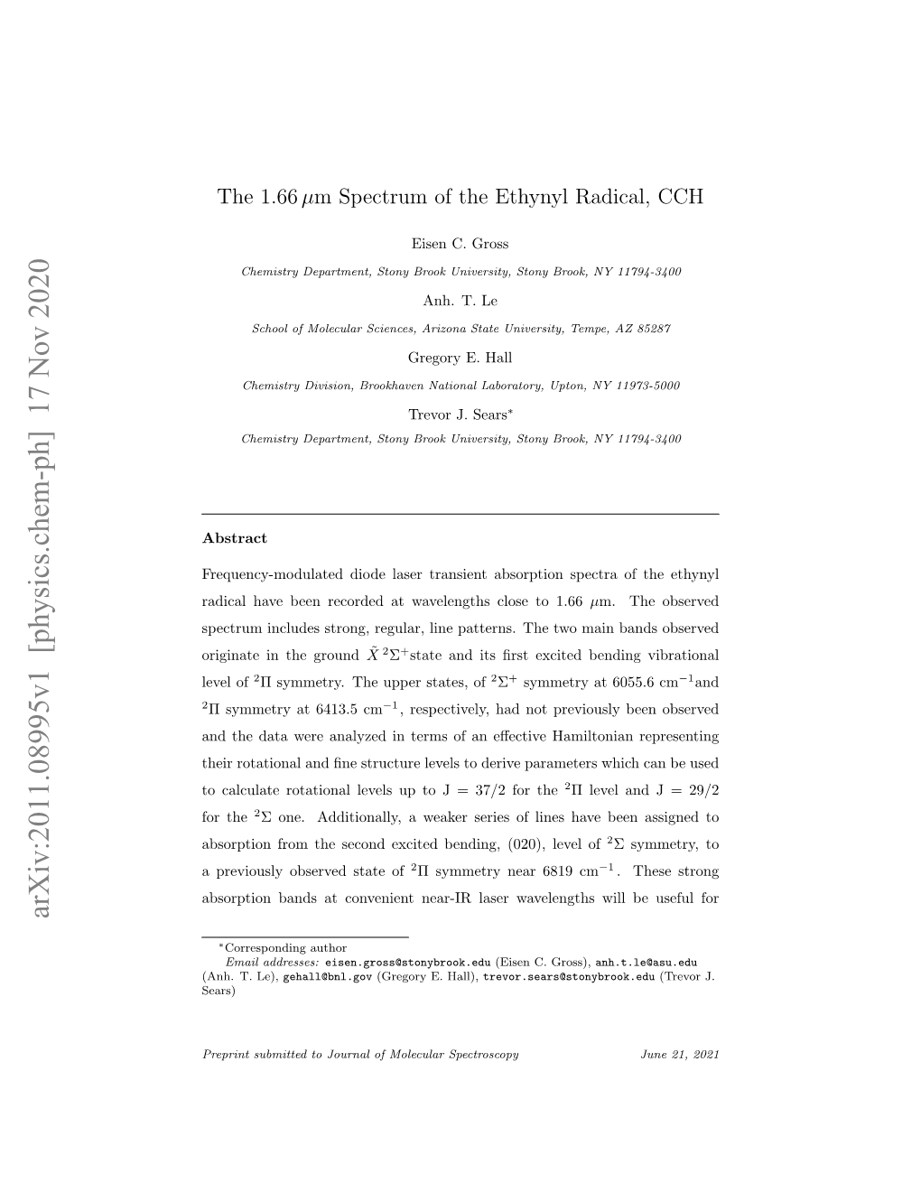 The 1.66M Spectrum of the Ethynyl Radical