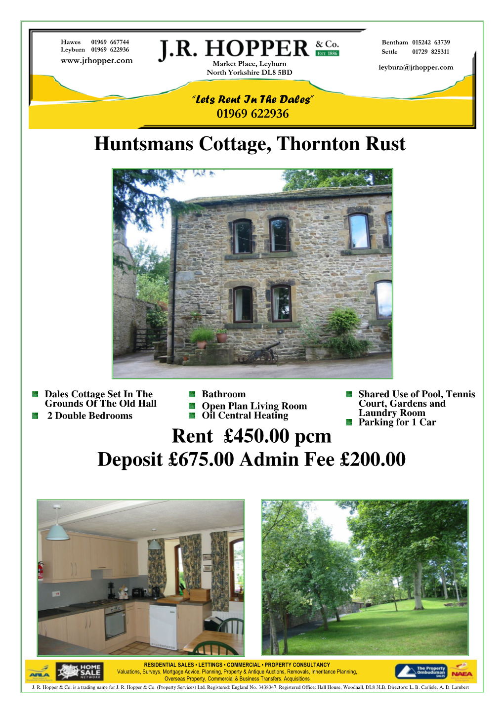 Huntsmans Cottage, Thornton Rust, Aysgarth