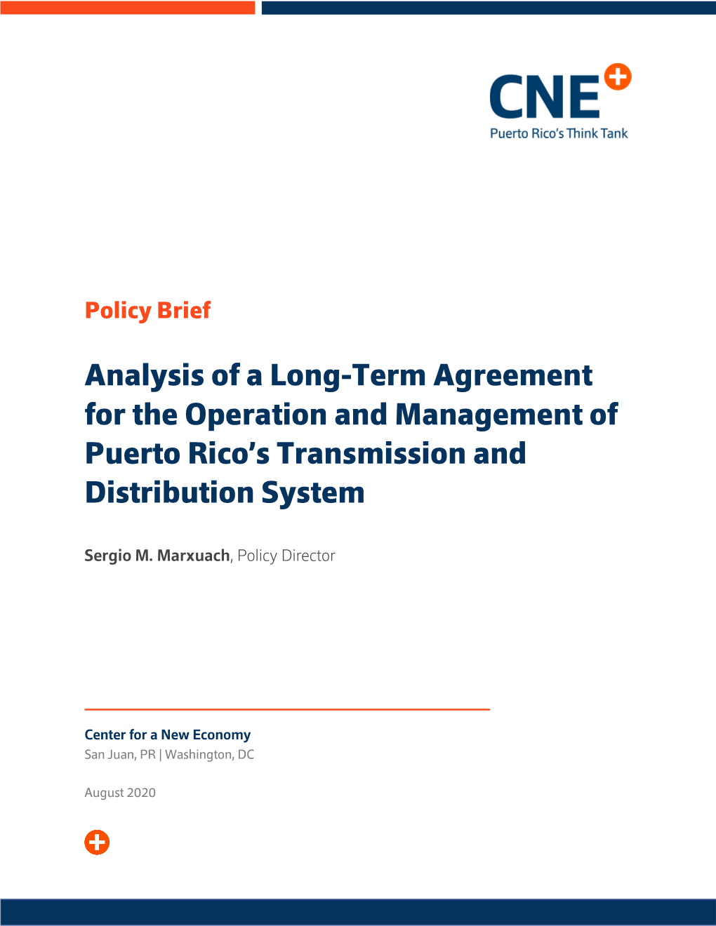 Analysis of a Long-Term Agreement for the Operation and Management of Puerto Rico’S Transmission And