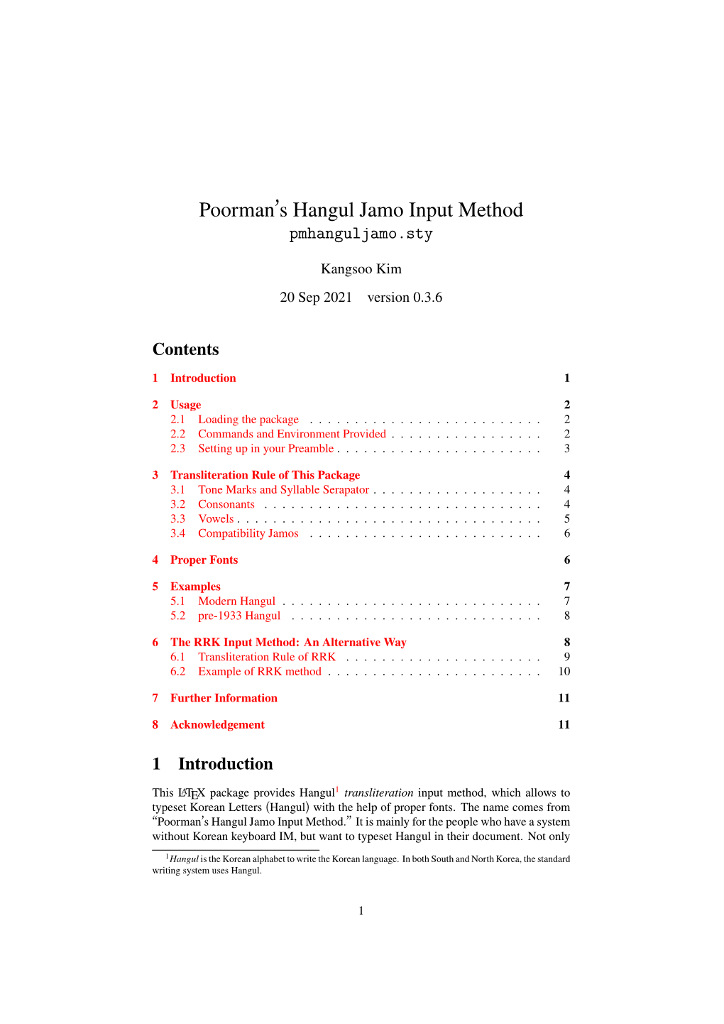 Poorman's Hangul Jamo Input Method