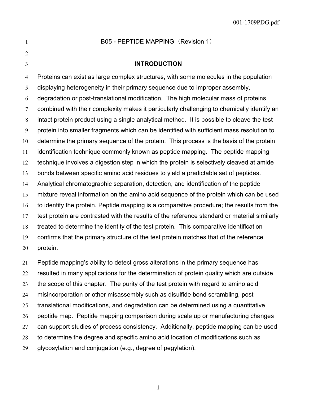 Peptide Mapping (Revision 1)