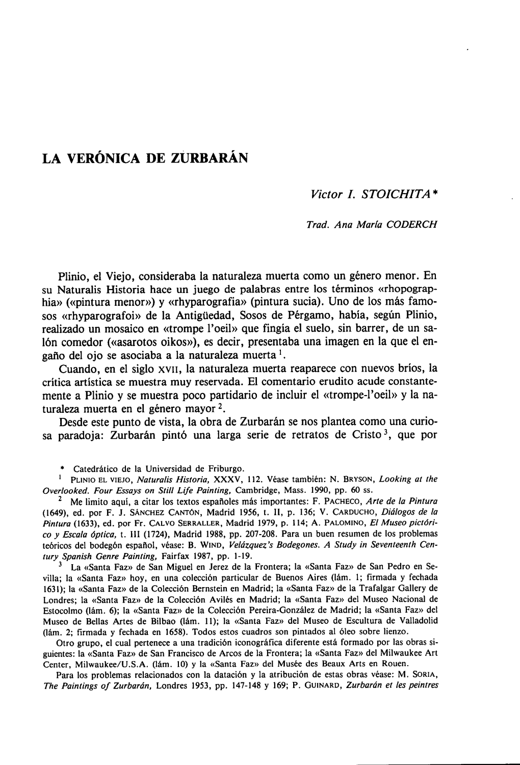 LA VERÓNICA DE ZURBARÁN Victor I. STOICHITA*