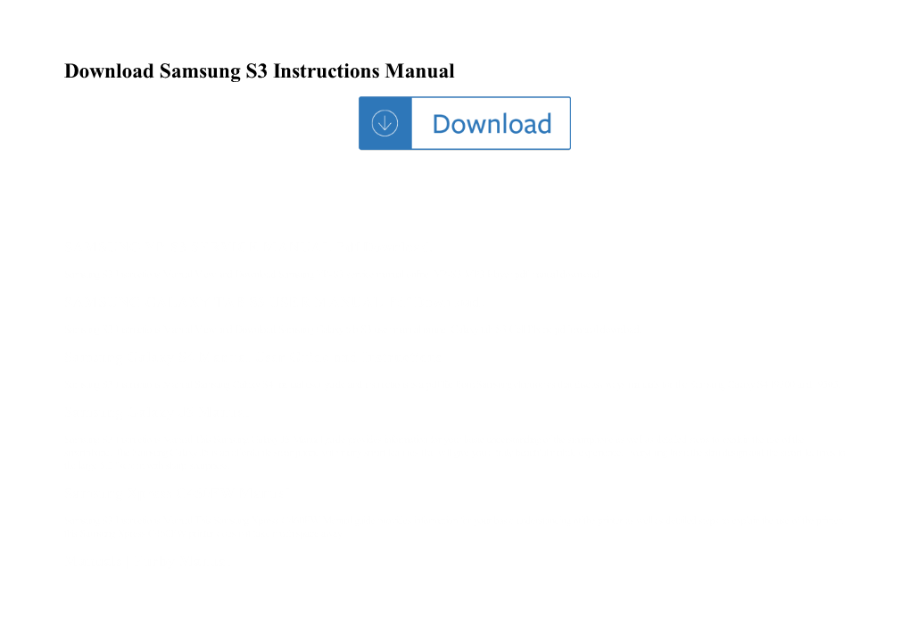 Download Samsung S3 Instructions Manual