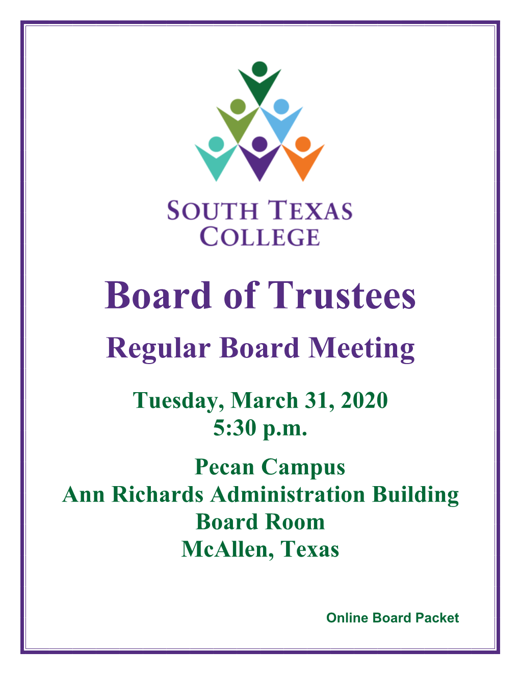 2020-03-31 Regular Board Meeting Packet