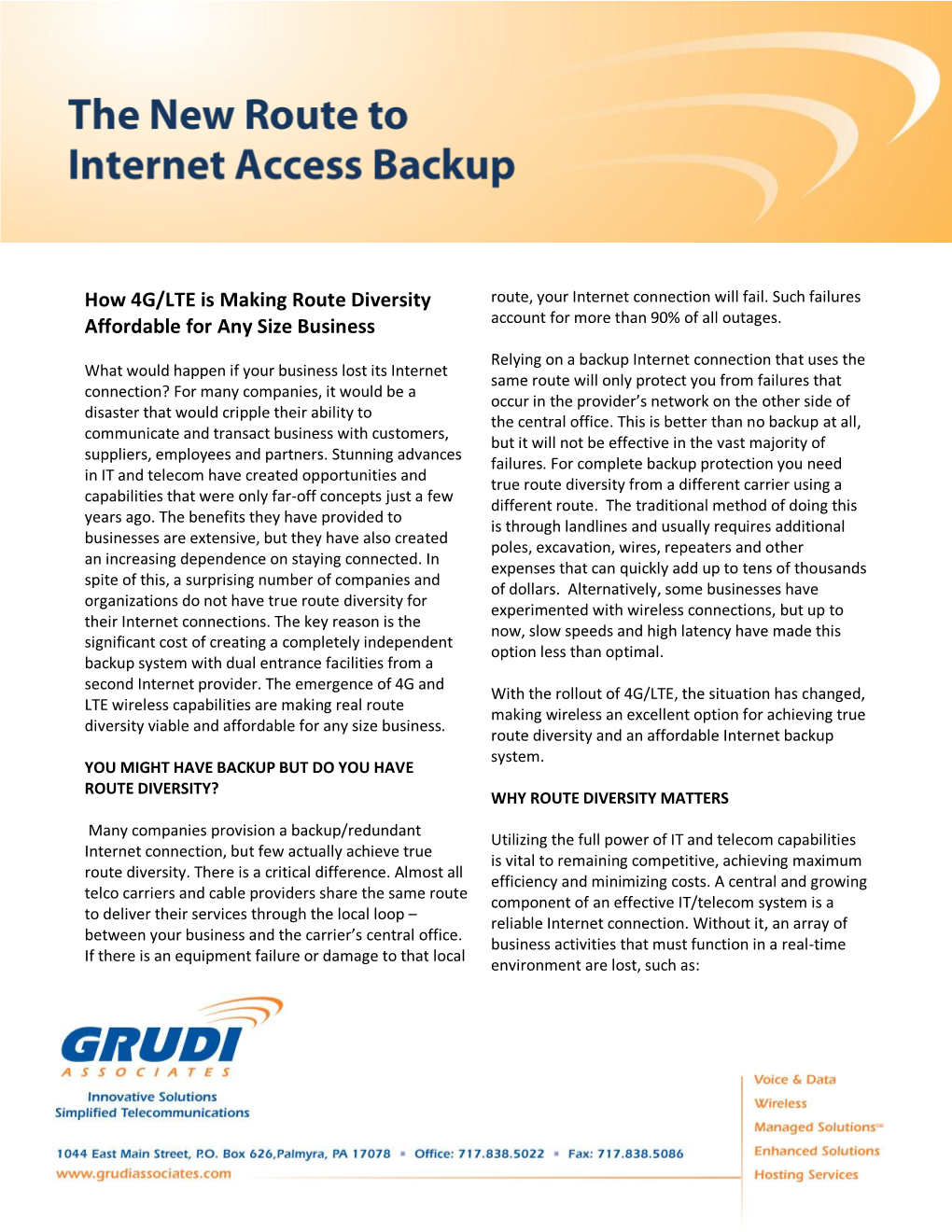 How 4G/LTE Is Making Route Diversity Affordable for Any Size