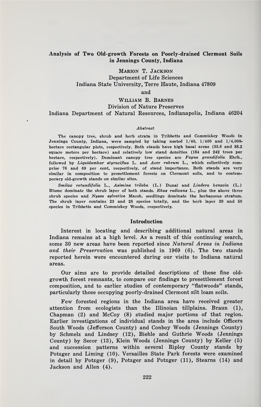 Proceedings of the Indiana Academy Of