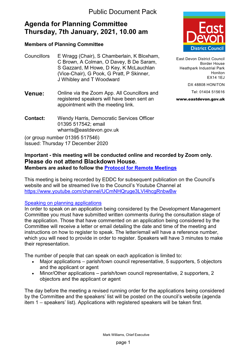 Agenda Document for Planning Committee, 07/01/2021 10:00