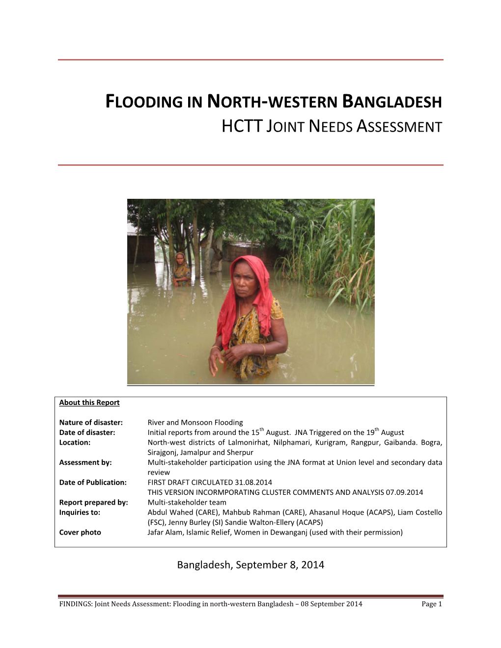 Flooding in North-Western Bangladesh