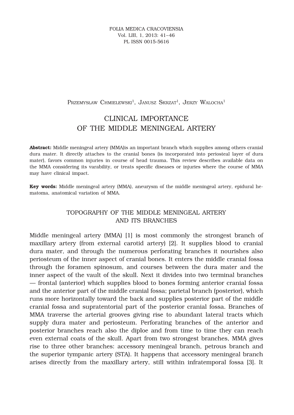 Clinical Importance of the Middle Meningeal Artery