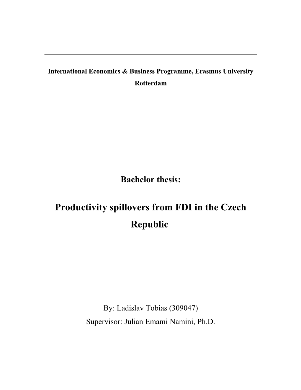 Theory of FDI Spillovers