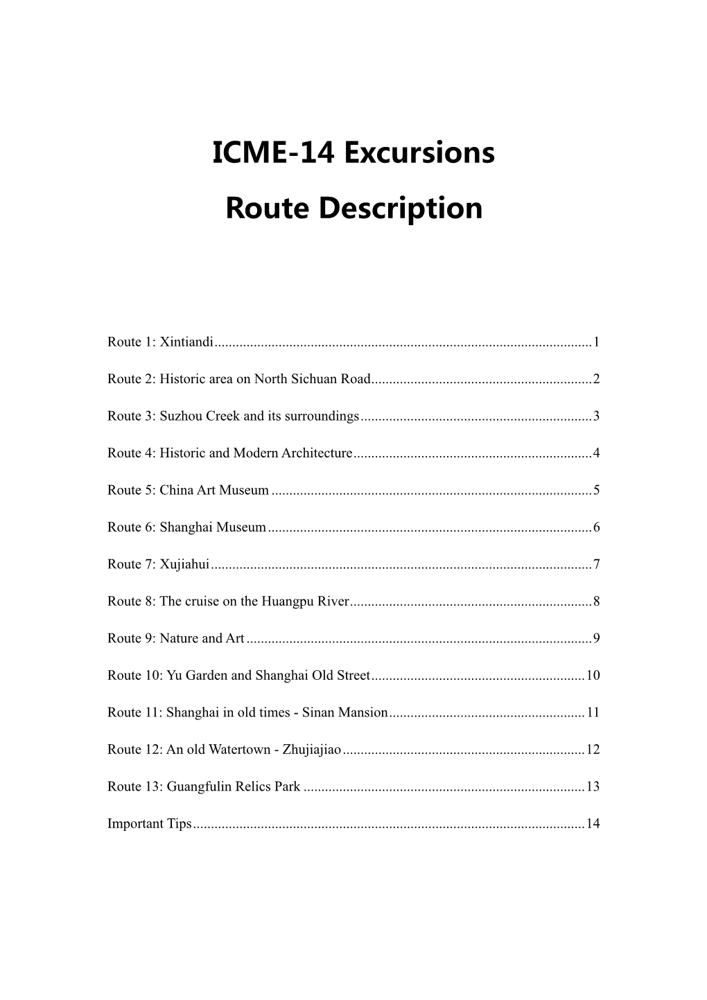 Route Description